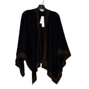 The Cashmere Project 100% Cashmere Reversible Poncho Open Front Wrap Scarf OS